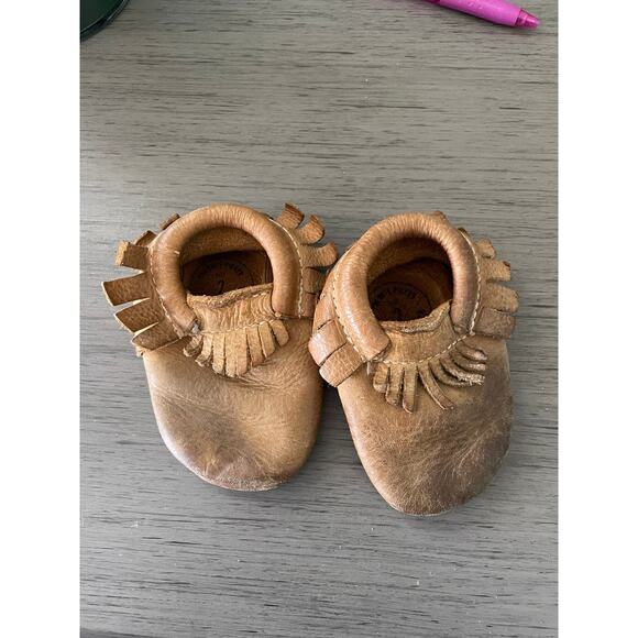 Freshly Picked size 2 moccasins Brown leather - Picture 1 of 9